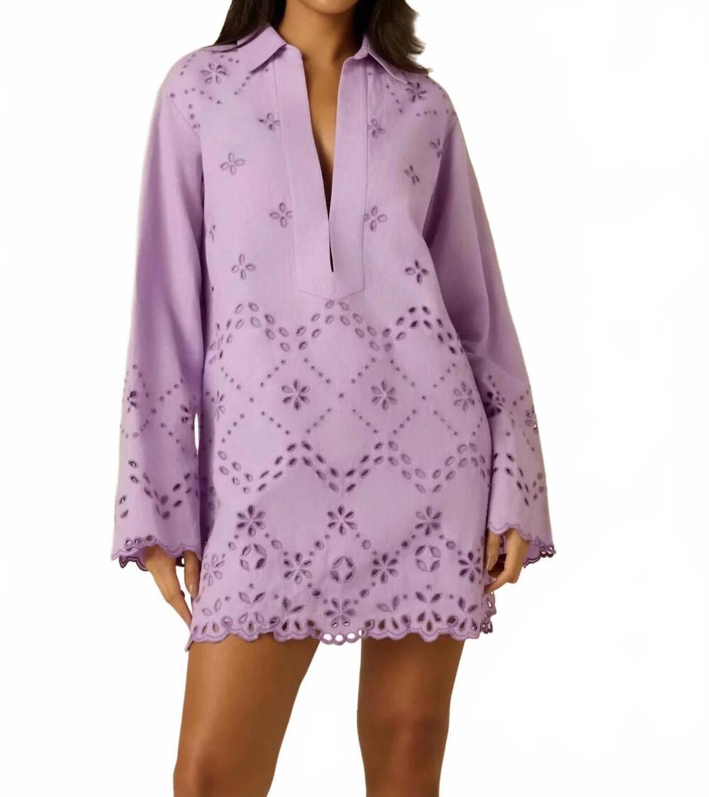 NEW HEMANT & NANDITA dew tunic dress in purple